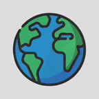 Embroidered Earth Unisex T-Shirt, Soft Cotton Blend Tee