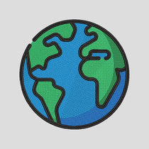 Embroidered Earth Unisex T-Shirt, Soft Cotton Blend Tee
