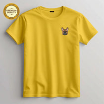 Embroidered Bulldog Unisex T-Shirt, Soft Cotton Blend Tee, Dog Lover Shirt, Cute Bulldog Gift, Animal Embroidery Top