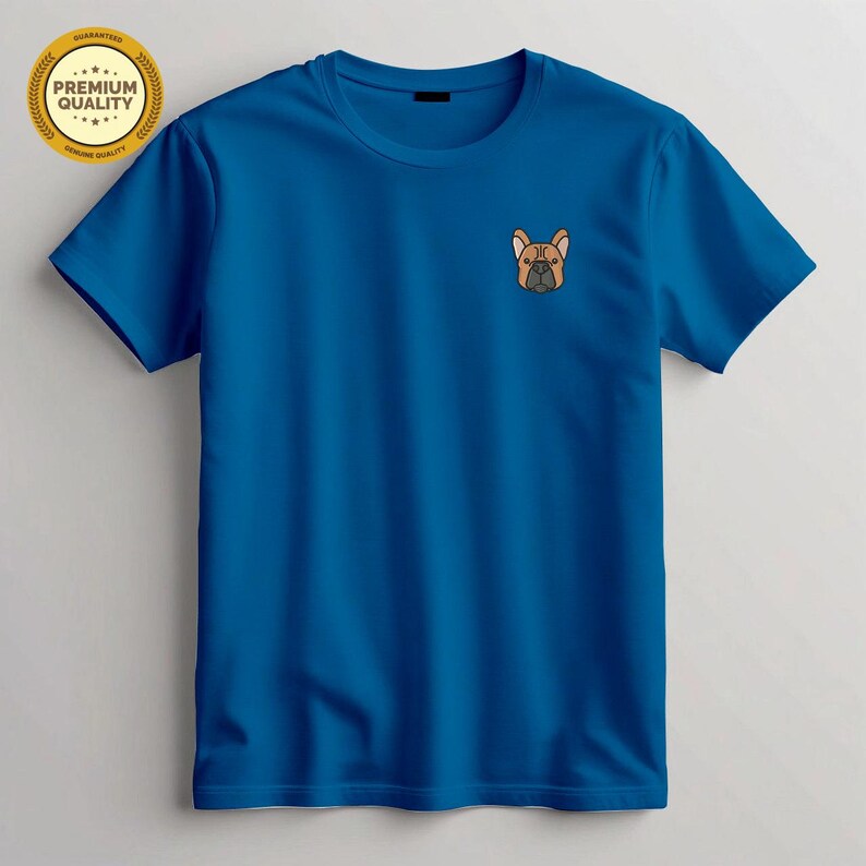 Embroidered Bulldog Unisex T-Shirt, Soft Cotton Blend Tee, Dog Lover Shirt, Cute Bulldog Gift, Animal Embroidery Top