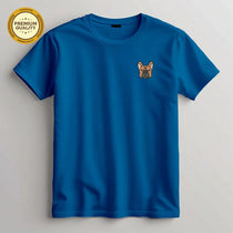 Embroidered Bulldog Unisex T-Shirt, Soft Cotton Blend Tee, Dog Lover Shirt, Cute Bulldog Gift, Animal Embroidery Top