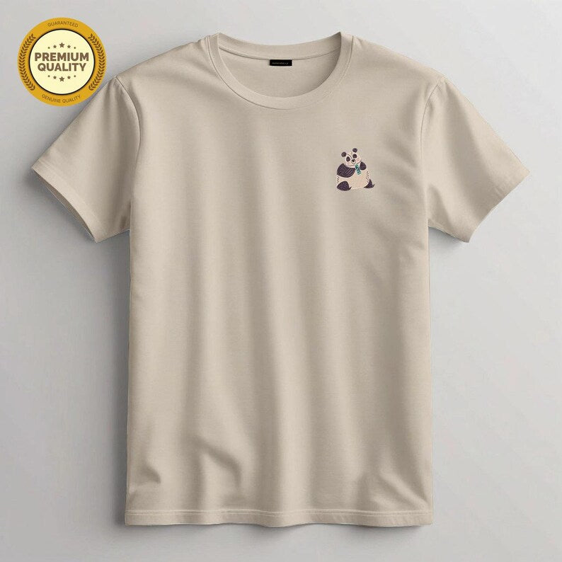 Panda Embroidered T Shirt, Animal Gift