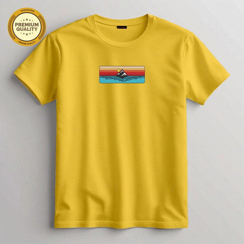 Mountain Sunset Embroidered Shirt