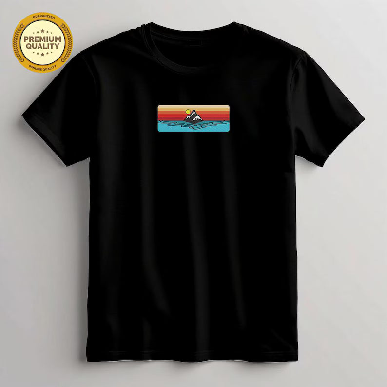 Mountain Sunset Embroidered Shirt