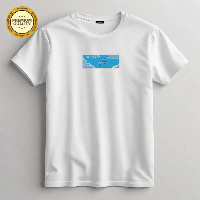 Plane Embroidered T Shirt
