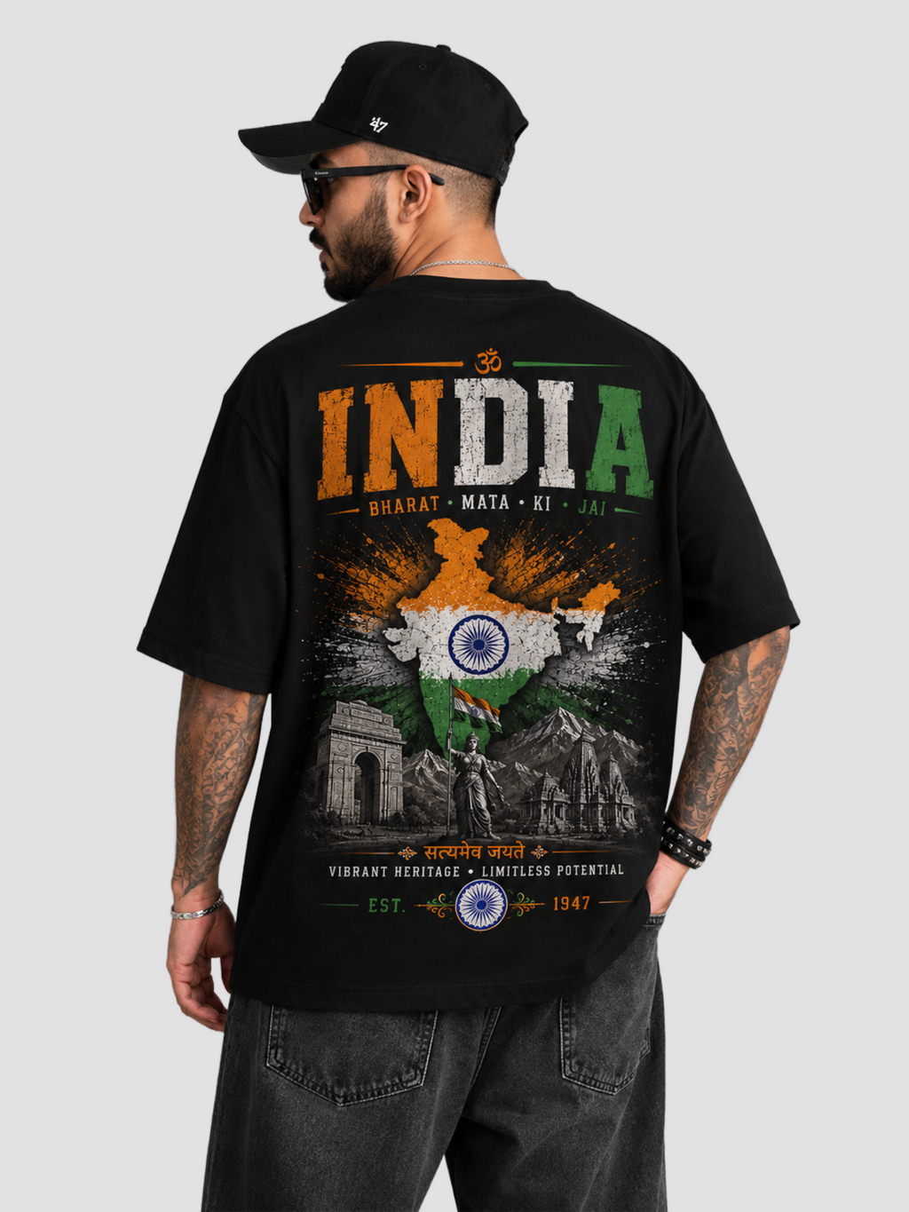India Oversized T-Shirt – Country Pride Unisex Graphic Tee