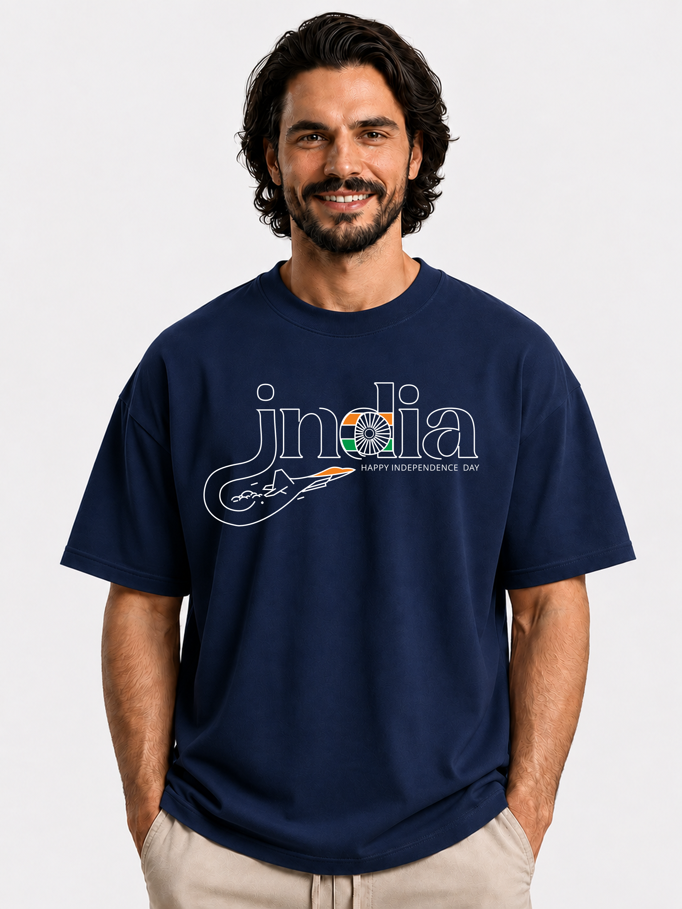 India Tricolor Jet Oversized T-Shirt – Country Pride Unisex Graphic Tee