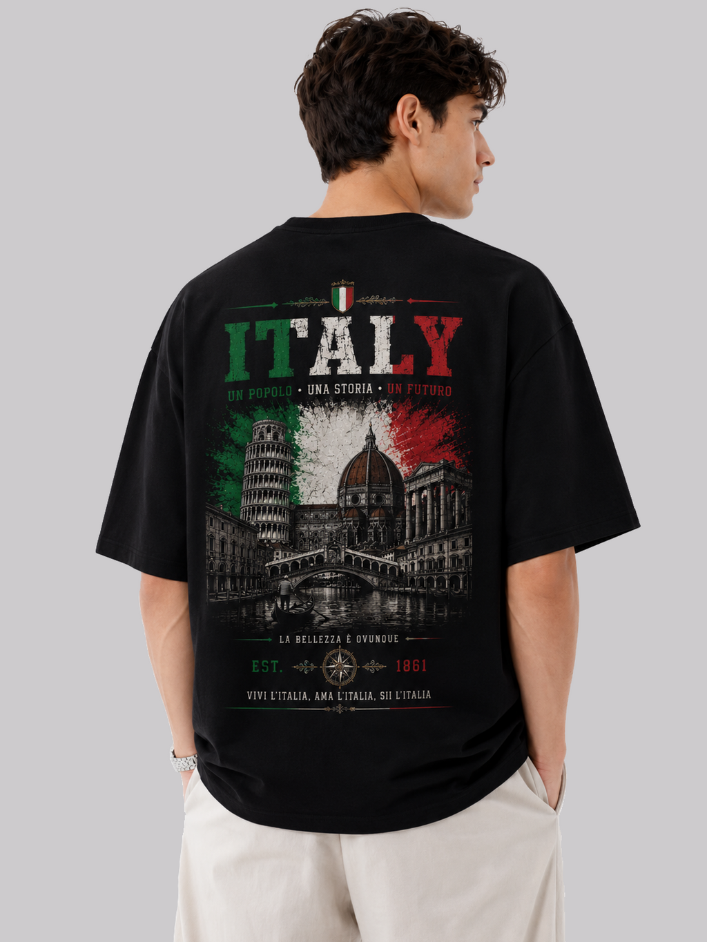 Italy Oversized T-Shirt – Country Pride Unisex Graphic Tee