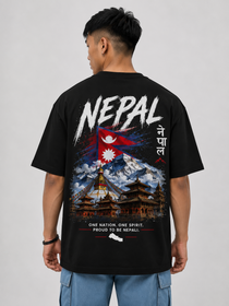 Nepal Oversized T-Shirt – Country Pride Unisex Graphic Tee