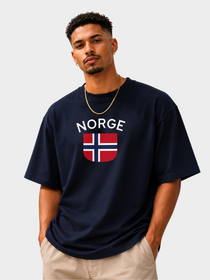 Norge Oversized T-Shirt – Country Pride Unisex Graphic Tee
