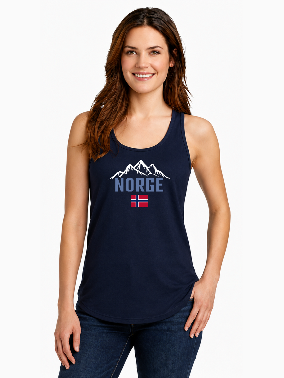 Norway Pride Racerback Tank Top for Women | Country Heritage Graphic Main image