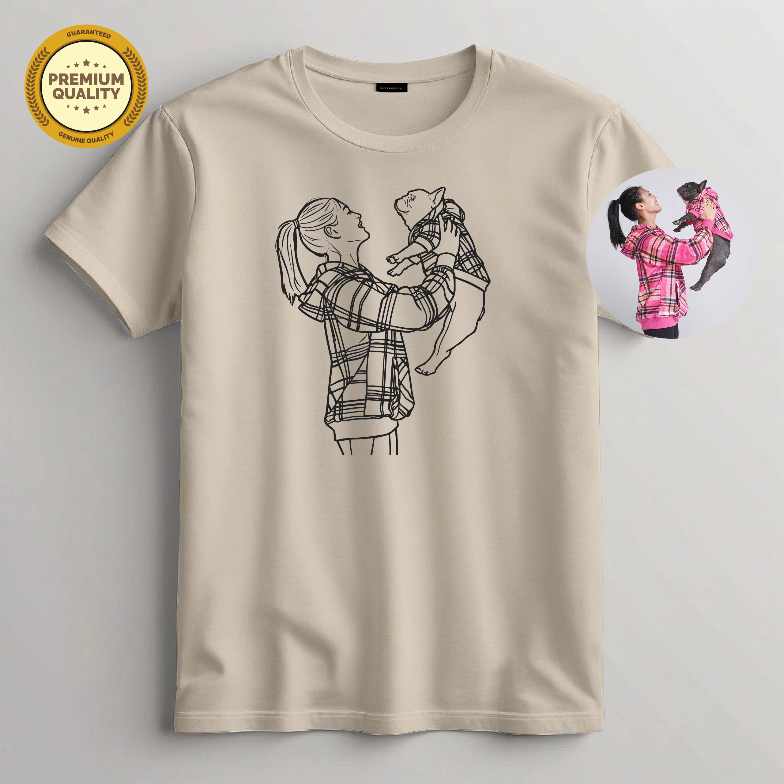 Embroidery Cat Mom T Shirt Main image