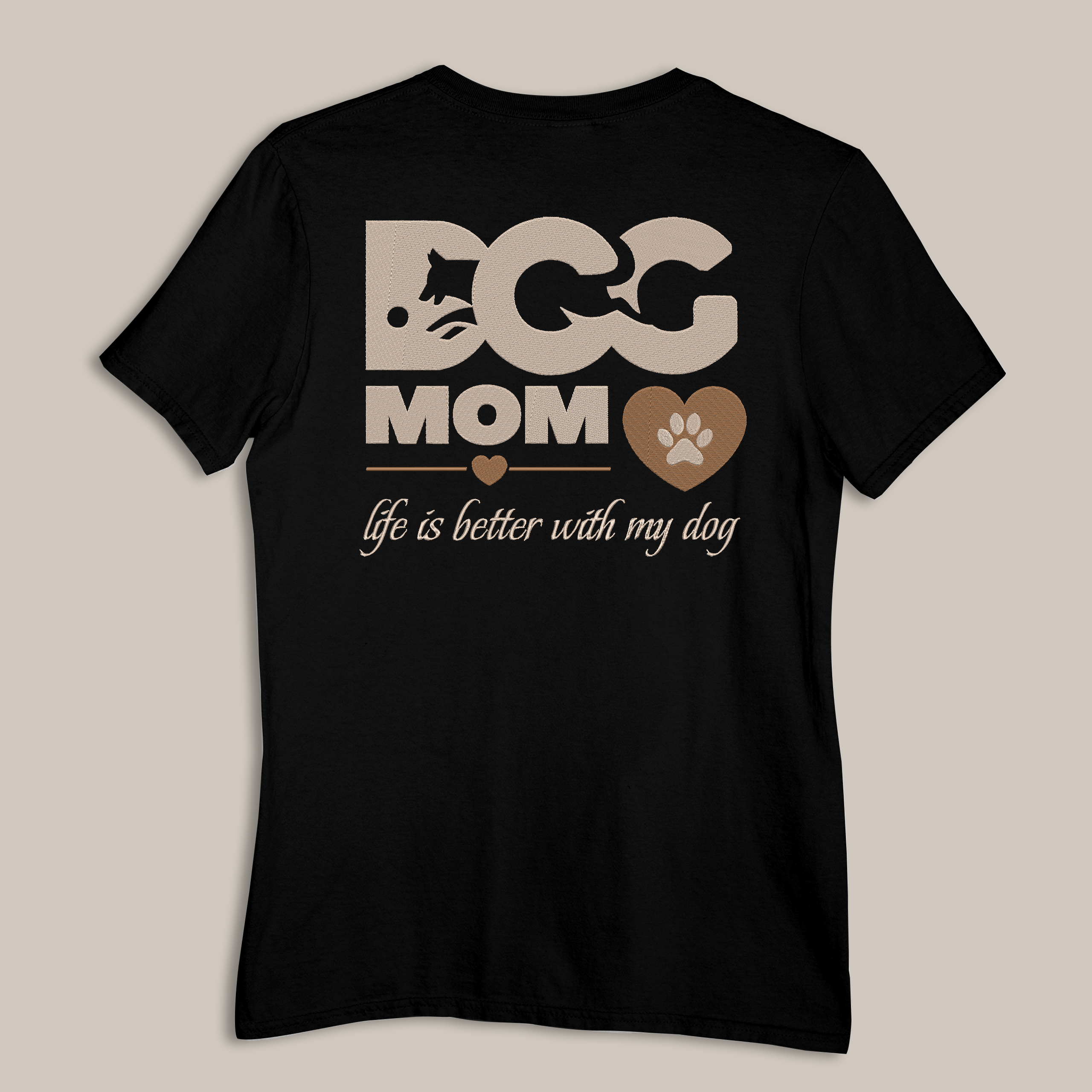Embroidery Dog Mom T Shirt