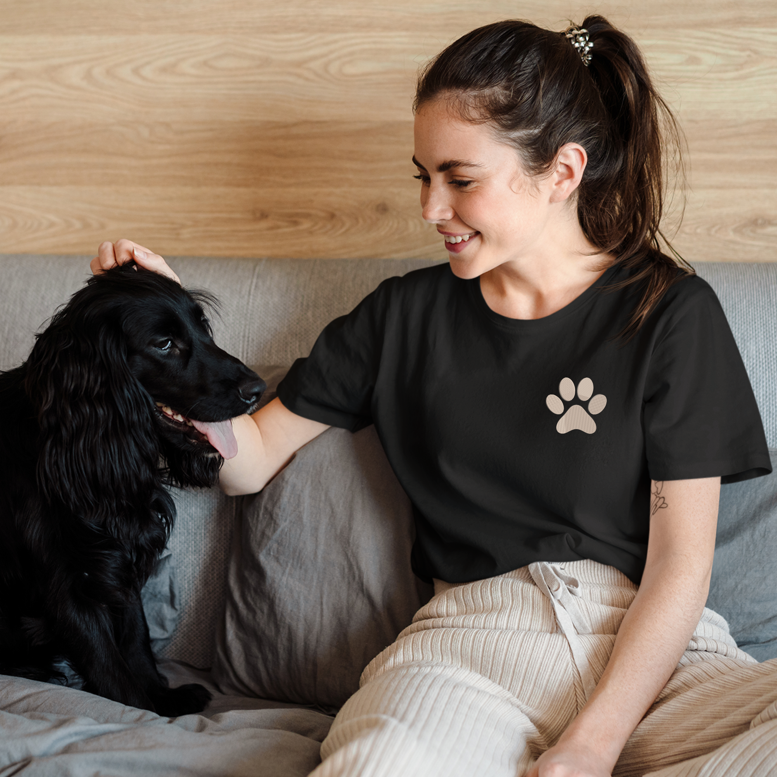 Embroidery Dog Mom T Shirt