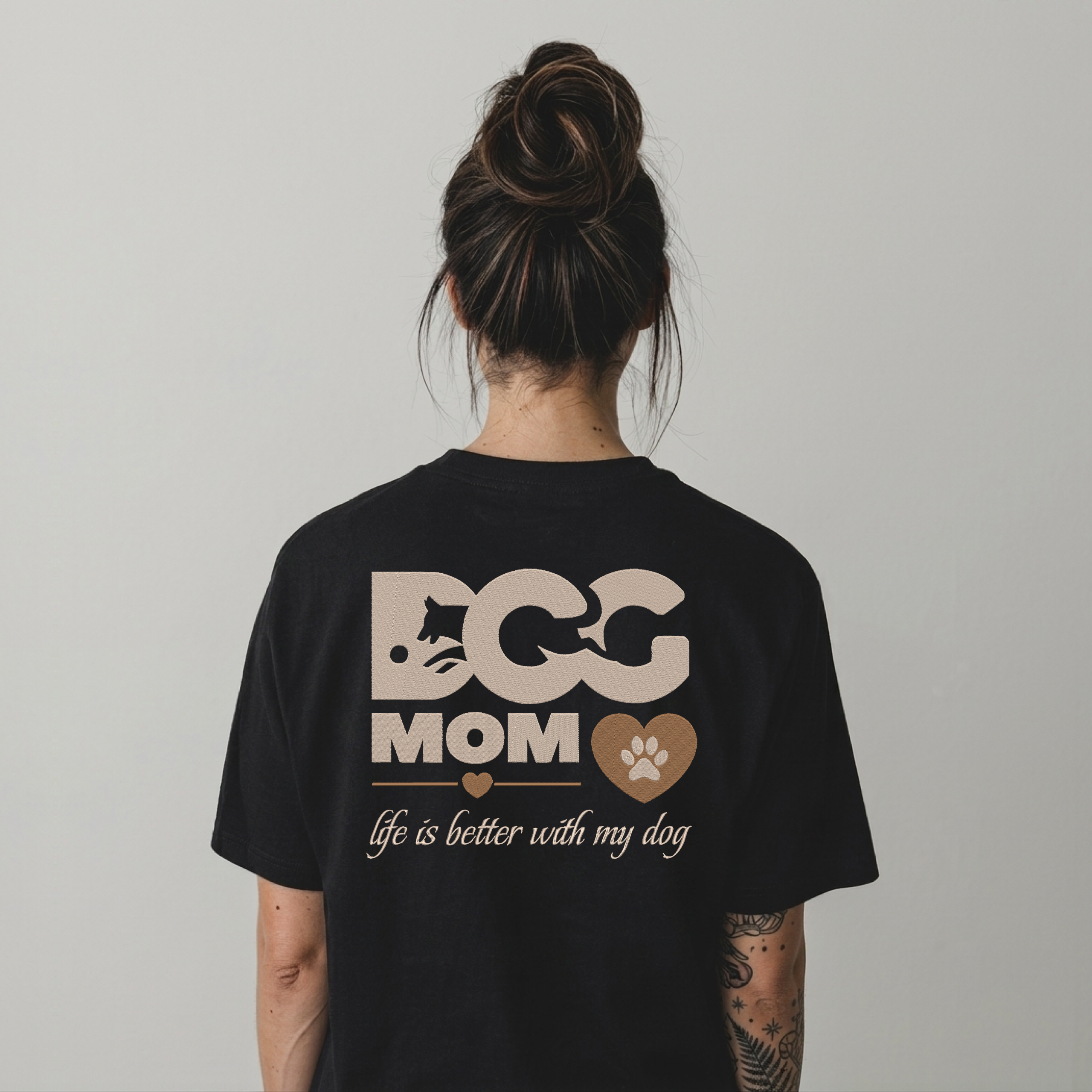 Embroidery Dog Mom T Shirt