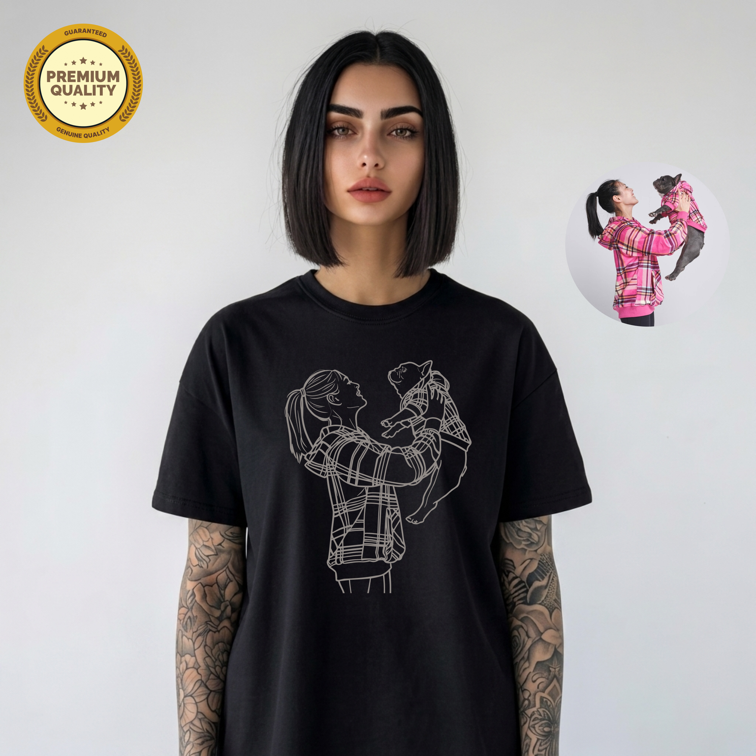 Proud Cat Mom Embroidery T-Shirt