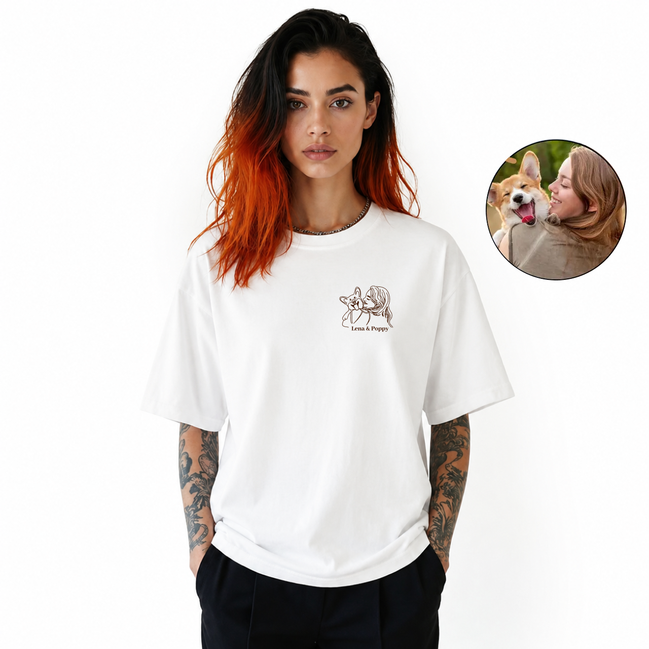 Embroidery Dog Mom T Shirt