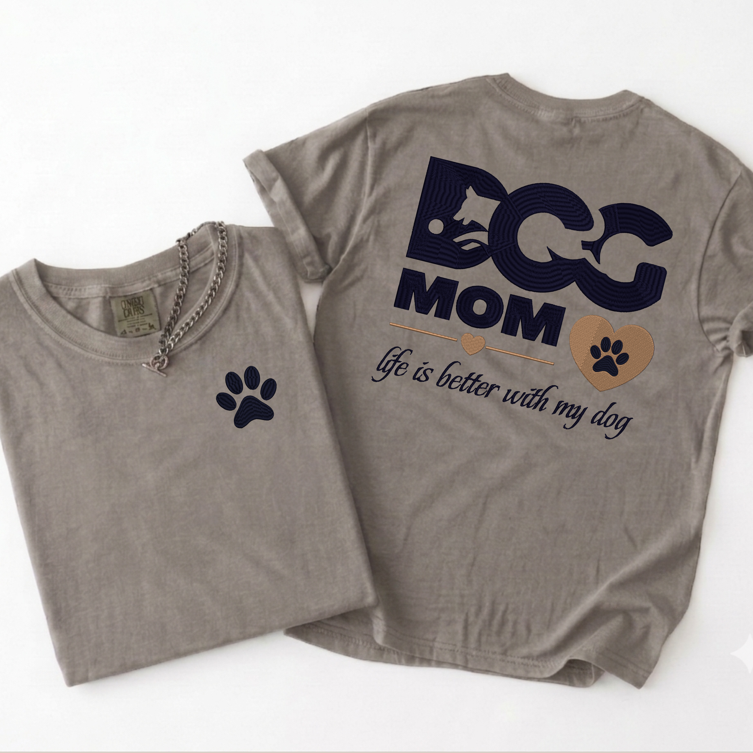 Embroidery Dog Mom T Shirt Main image