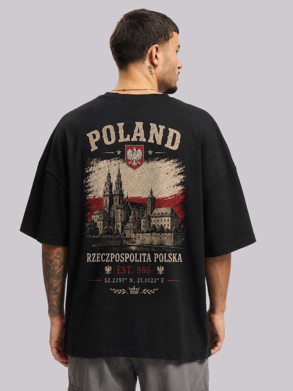Poland Oversized T-Shirt – Country Pride Unisex Graphic Tee