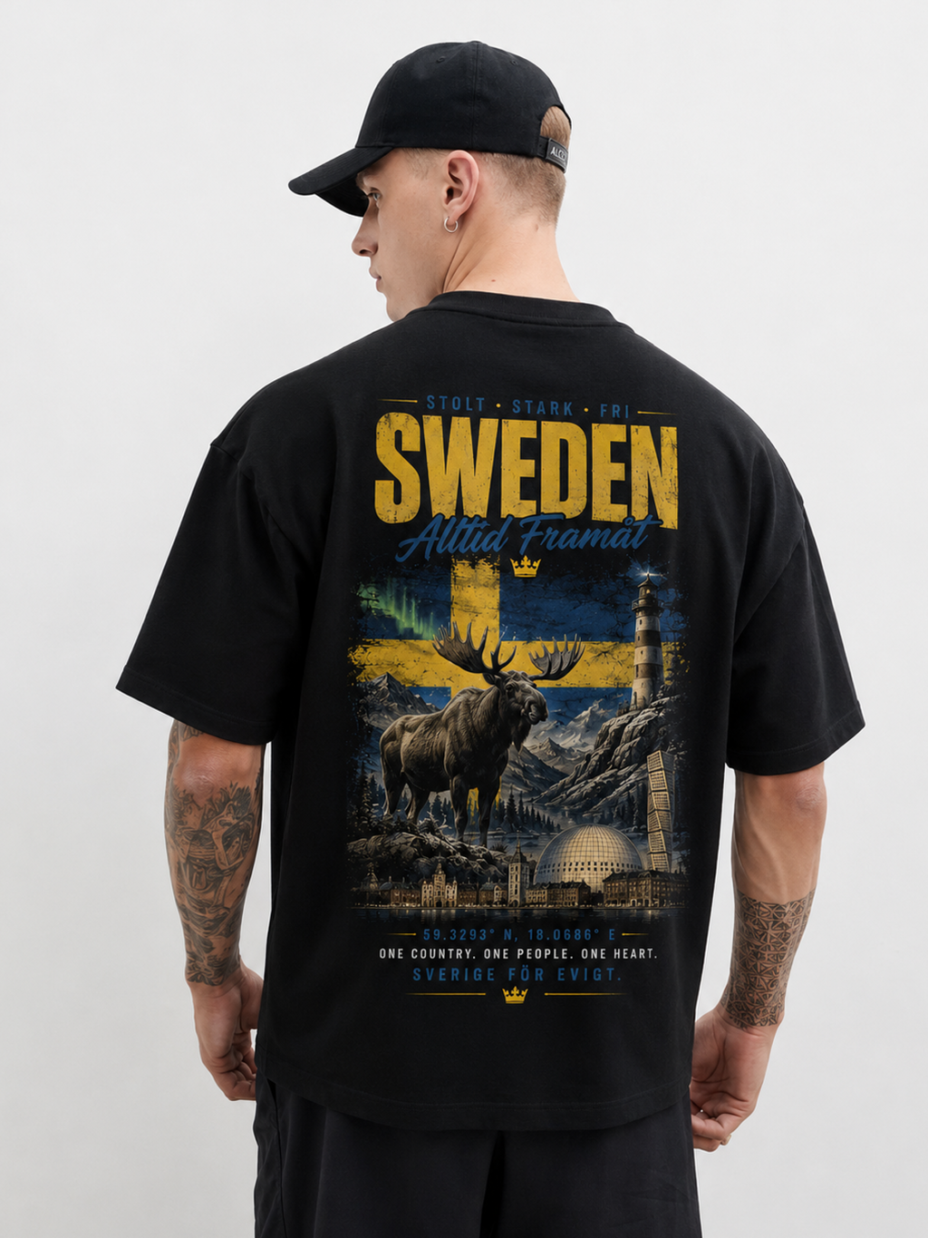 Sweden Oversized T-Shirt – Country Pride Unisex Graphic Tee