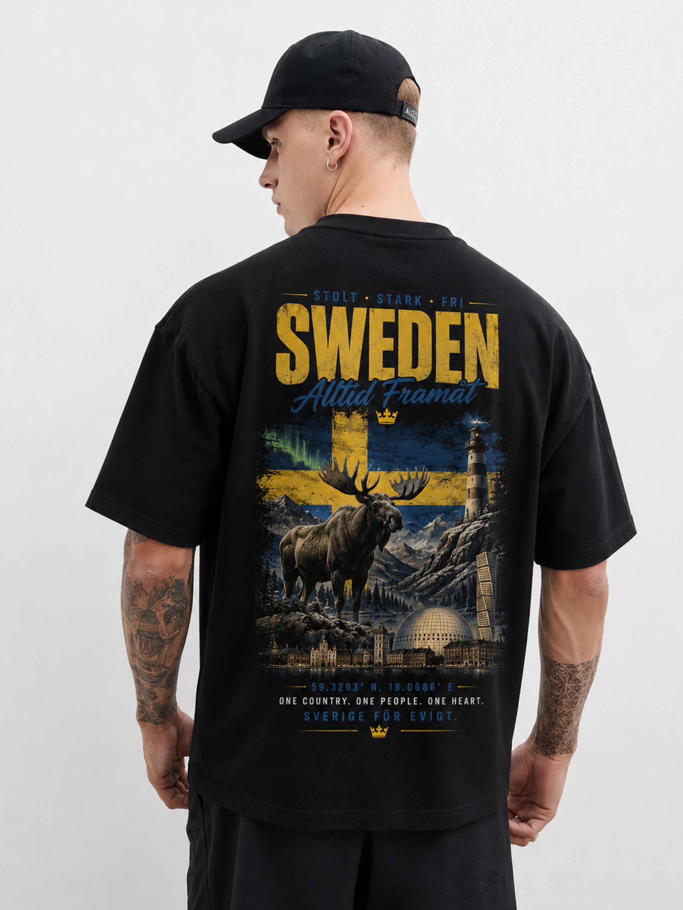 Sweden Oversized T-Shirt – Country Pride Unisex Graphic Tee