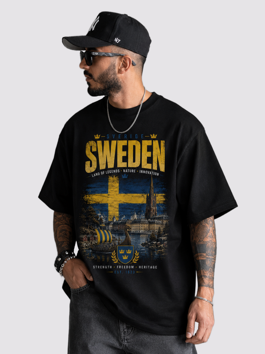 Sweden Oversized T-Shirt – Country Pride Unisex Graphic Tee
