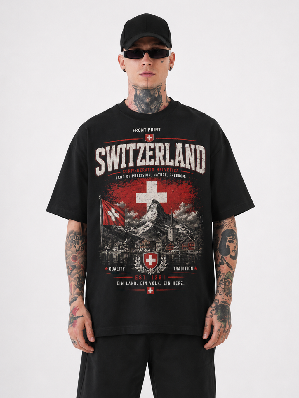 Switzerland Oversized T-Shirt – Country Pride Unisex Graphic Tee